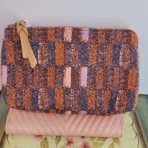 Universal Thread Cosmetic Bag and Pink Quilted Wallet Lot